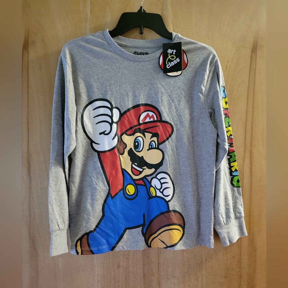 Super mario  boys 10/12 long sleeve t shirt